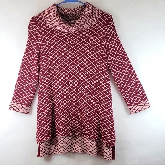 ANTHROPOLOGIE MOTH Cowl Neck Burgundy Alpaca Blend Sweater Size XS - Picture 4 of 11